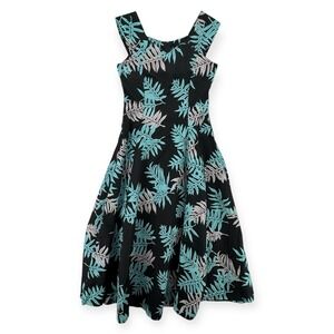T&L Muumuu Factory Hawaiian Dress Womens Size 1/2 Muumuu Floral Sleeveless Midi